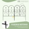 Outsunny Decoration Garden Fence, 32in x 10ft Outdoor Picket Fence Panels, 5PCs Rustproof Metal Wire Landscape Flower Bed Border Edging Animal Barrier, Black