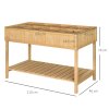 Outsunny Wooden Herb Planter with 8 Pocket, Raised Bed Container Garden Planter Boxes, 110L x 46W x 76Hcm, Natural