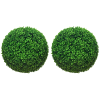 HOMCOM Set of 2 Artificial Topiary Balls, 40cm Faux Boxwood Balls, Hanging Decoration for Home, Indoor, Outdoor, Green