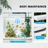 PawHut Aquarium, 13L Glass Fish Tank with Filter, LED Lighting, Water Pump, for Bettas, Guppies, Mini Parrot Fishes, Shrimp, Goldfish, 29 x 20 x 30.5cm