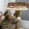 PawHut Cat Tree, 44cm Cat Tower, Cat Tree for Indoor Cats, with Sisal Cat Scratching Post, Platforms, Toy Ball - Brown