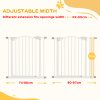 PawHut Pressure Fit Dog Stair Gate No Drilling Safety Gate Auto Close for Doorways, Hallways, 74-87cm Adjustable, 78cm Tall, White