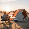 Outsunny 4 Person Pop-up Camping Tent Family Tent with Ground Sheet, 4 Windows and Portable Carry Bag for Beach Outdoor Trip