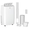 HOMCOM 12000 BTU Air Conditioning Unit, 3-in-1 Portable Air Conditioner, Dehumidifier, Cooling Fan with 3 Speeds, Remote Control, LED Display, 24H Timer, Window Venting Kit, Children Lock, 35m²