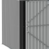 Outsunny 14 x 8ft Outdoor Garden Metal Storage Shed with Lockable Door, Tool Storage Box with Sloped Roof, 4 Windows and Floor Foundation for Backyard, Patio and Lawn - Grey