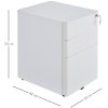 Vinsetto 3-Drawer Mobile Filing Cabinet, Steel Lockable File Cabinet for A4, Legal, Letter, Compact Under Desk Storage Unit with Pre-Assembled Body Except Wheels for Home Office, 39 x 48 x 59cm, White