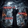 HOMCOM 183cm Life Size Animated Grim Reaper Halloween Decorations Outdoor Indoor, Scary Halloween Animatronics Decor with Sound Touch Activated, Animated Prop with Light Up Eyes for House Garden