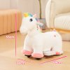 AIYAPLAY 6V Electric Ride on Unicorn, Battery Powered Kids Ride on Animal Toy with Music, Forward Control, for Ages 18-36 Months, White