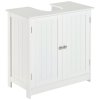 HOMCOM Under Sink Bathroom Storage Cabinet 2 Layers Vanity Unit Wooden - White