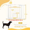 PawHut Stair Gate, 77cm Extra Tall Dog Gate with Adjustable Width, 76-104cm Pressure Fit Safety Gate with Cat Door, 7cm and 14cm Extensions, for Stairs, Doorways, Easy Installation, White