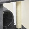 PawHut 121cm Cat Tree Tower for Indoor Cats Kitten Activity Centre Scratching Post with Bed Tunnel Perch Interactive Ball Toy Grey
