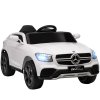 AIYAPLAY Mercedes-Benz GLC Coupe Licensed Kids Ride on Car, 12V Battery Powered Kids Electric Car with Remote Control, Soft Start, LED Light, Music, MP3, 3 Speed, for 3-6 Years, White