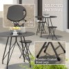 Outsunny Folding Stool Set of 4, Decorative Garden Stool Chair with Safety Latch, Foldable Garden Stools with Powder-Coated Steel Legs HDPE Seat and Handle for Indoor and Outdoor, Charcoal Grey