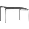 Outsunny 3 x 4m Pergola, Lean to Garden Gazebo with UV-Resistant Canopy and Metal Frame, Outdoor Sun Shade Shelter for Porch, Patio, Deck, Grey