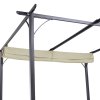 Outsunny 3 x 3(m) Metal Retractable Pergola, Garden Gazebo Metal Pergola Canopy Outdoor Sun Shade Shelter for Party BBQ, Beige