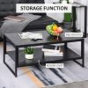 HOMCOM Coffee Table, Two-Tier Marble Centre Table with Metal Frame and Storage Shelf for Living Room, 106 x 50 x 45cm