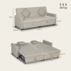 HOMCOM Sectional Sofa Bed, L-Shaped 3 Seater Sofa Bed, Reversible Sleeper Sofa with Pull Out Couch Bed, Cushions, Fabric Futon Sofa Bed for Living Room, Beige