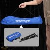 SPORTNOW 4m Badminton Net, Foldable Height Adjustable Outdoor Sports Net with Carry Bag, for Tennis, Badminton, Pickleball, Volleyball, Black and Blue