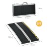 HOMCOM Wheelchair Ramp,  Folding Aluminium Threshold Ramp with Non-Skid Surface, Transition Plates Above and Below for Home, Steps, Stairs, Curbs, Doorways