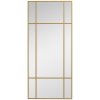 HOMCOM Rectangle Wall Mirror, 110 x 50cm Window Style Vanity Mirror with Metal Frame, Decorative Hanging Mirror for Living Room, Bedroom, Entryway, Vertical or Horizontal, Gold Tone