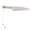Outsunny 3.5 x 2.5m Electric Garden Door Awning Half Cassette Outdoor Retractable Canopy Patio Shelter w/ Remote Controller Cream White