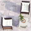 Outsunny 2pc Outdoor Seat Cushions Back Cushions, 60 x 60 x 10cm Water Repellent Seat Pads for Garden Patio Kitchen Office Chairs, White