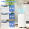 HOMCOM 16L/Day Dehumidifier for Home, Activated Carbon Air Filter, Portable Compressor Dehumidifier with 5.5L Water Tank, 24H Timer, Laundry Drying, Continuous Drainage, Humidity Light, White