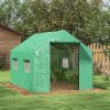 Outsunny 2 x 3(m) Walk-in Polytunnel Greenhouse with Wide Roll-up Door, 4 Mesh Windows, Tunnel Warm House Tent with UV-resistant PE Cover, Green