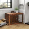 PawHut Dog Crate Furniture, Dog Cage End Table with Openable Top, Two Lockable Doors, for Extra Large Pets, 118 x 75 x 77cm, Rustic Brown