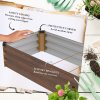 Outsunny Galvanised Raised Bed for Garden, Rectangular Outdoor Elevated Planter Box with Safety Edging and Open Bottom for Growing Flowers, Herbs and Vegetables, 240 x 60 cm, Dark Brown
