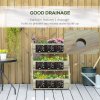 Outsunny 3 Tier 66L Raised Garden Bed Wooden Elevated Planter Box Kit for Flower, Vegetable, Herb, 65 x 75 x 76cm, Green