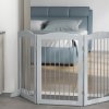 PawHut Foldable Dog Gate, Freestanding Pet Gate, Dog Barrier with Two Support Feet, for Doorways, Stairs, Halls - Grey