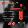 HOMCOM 155-205cm 3-IN-1 Freestanding Boxing Punching Bag Stand, Boxing Speed Trainer with Rotating Flexible Arm, Speed Ball, Fillable Base, Red