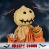 HOMCOM 77cm Outdoor Halloween Decoration Scarecrow, Standing Scarecrow Prop Life Size with Sound and Motion Activated, Light Up Eyes, Howling Sound, Posable Arms, Moving Hands
