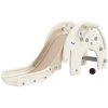 AIYAPLAY Kids Slide, 3 in 1 Toddler Slide with Basketball Hoop, Climber, Elephant-Themed Indoor Slide for 1-3 Years, Cream White