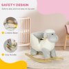 AIYAPLAY Rocking Horse, Kids Ride on Horse, Rocking Animal, Plush Ride on Lamb with Safety Belt, Sound, for Ages 18-36 Months, Grey