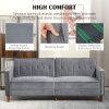 HOMCOM 3 Seater Velvet Sofa Bed, 189cm Click Clack Sofa Bed, Button Tufted Sleeper Couch with Split Reclining Backrest and Rubber Wood Legs