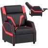 AIYAPLAY Kids Recliner, 2 in 1 Toddler Gaming Recliner with Backrest, Armrest, Footrest, PU Leather Lounge Armchair for Playroom, Bedroom, Kids Room, Black