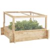 Outsunny Outdoor Raised Garden Bed with Cold Frame Greenhouse and Openable Top, Wooden Elevated Planter Box for Vegetables, Flowers and Herbs, 98x98x63.5cm
