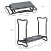 Outsunny 2 in 1 Garden Kneeler Seat, Kneeling Pad Support Bench, Foldable Knee Protector, Grey