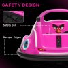 AIYAPLAY Angry Bird Licensed 12V Kids Bumper Car, 360 Rotation Waltzer Car with Joysticks, Remote Control, Music USB LED Lights, for 3-5 Years Old - Pink