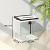 PawHut Aquarium, 13L Glass Fish Tank with Filter, LED Lighting, Water Pump, for Bettas, Guppies, Mini Parrot Fishes, Shrimp, Goldfish, 29 x 20 x 30.5cm