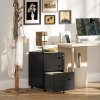 Vinsetto Metal Mobile File Cabinet with Wheels, Lockable 3 Drawer Filing Cabinet for A4, Legal, Letter, Under Desk Storage Unit with Pre-Assembled Body for Home Office, 39 x 48 x 60cm, Black