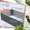 Outsunny Galvanised Raised Bed for Garden, Rectangular Outdoor Elevated Planter Box with Safety Edging and Open Bottom for Growing Flowers, Herbs and Vegetables, 240 x 60 cm, Grey