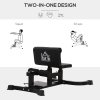 HOMCOM Squat Bench Trainer Sit Up Machine Multifunctional Equipment Abdomen and Leg Strength Indoor Household Fitness Device Black