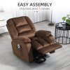 HOMCOM Velvet Riser and Recliner Chair for the Elderly, Quick Assembly, Fabric Overstuffed Lift Chair with Vibration Massage and Heat, Remote Control, Side Pockets, Dark Brown