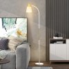 HOMCOM Floor Lamp for Living Room, Spotlight Reading Standing Lamp with Adjustable Height, Rocker on/off Switch, Indoor Task Lighting for Bedroom, Office,  White (Bulb not Included)