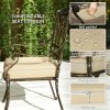 Outsunny 7 Pieces Cast Aluminium Garden Dining Set, 6 Seater Garden Table and Chairs with Parasol Hole, Outdoor Garden Furniture Set with Cushions for Patio, Bronze Tone