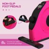 SPORTNOW Mini Exercise Bike, Portable Pedal Exerciser, Under Desk Bike with LCD Display for Legs and Arms, Rehabilitation, Therapy Home Office Workout, Pink