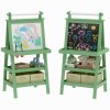 AIYAPLAY Art Easel for Kids with Paper Roll, 3 in 1 Kids Easel Double-Sided Magnetic Whiteboard and Chalkboard with Storage Baskets, for Children 3-6 Years - Green